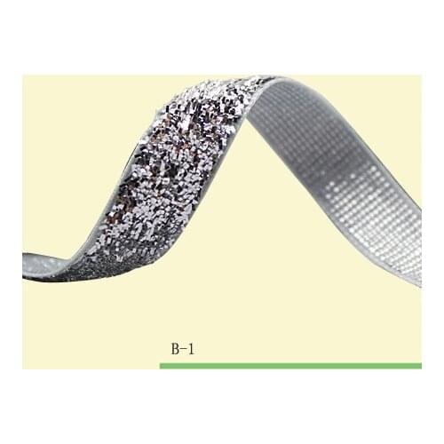 Stretch Metallic Velvet Ribbon Metallic Glitter Ribbon 3/8" Silver Stretch Velvet Glitter Ribbon Price Negotiated