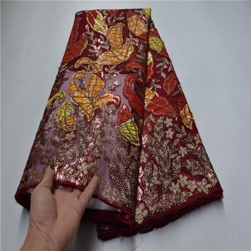 French Nigerian Organza sequins with wax net lace African tulle mesh lace fabric high quality for party wedding dress DFN876