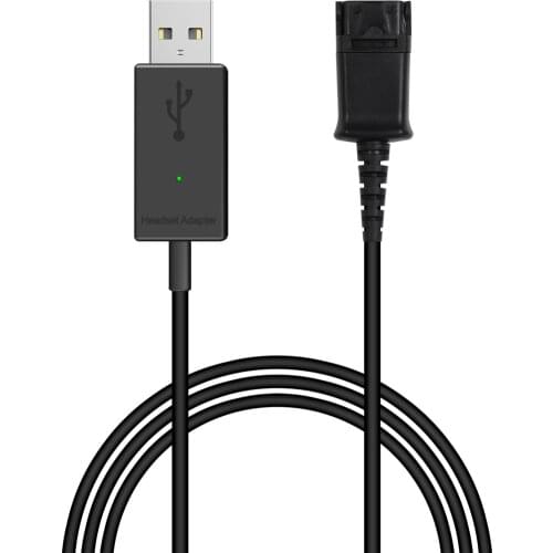 Call Center Headset Quick Disconnect QD Cable to USB Plug Adapter Compatible with Plantronics and VoiceJoy Headsets