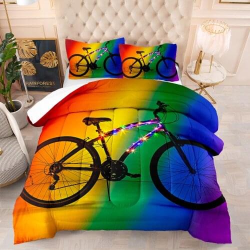 2/3 Pieces Bedding Set Transportation Cover Set Bicycle For Bedroom Duvet Cover Kids Boys Bed Cover Set Colorful Bed Quilt Cover