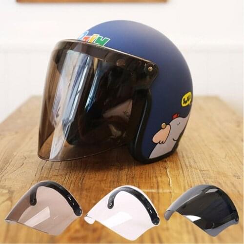 03KB 3-Snap Helmet Peak Lens Sun Shade Shield Wear Resistant for 3/4 Motorcycle Open Face Helmet Visor