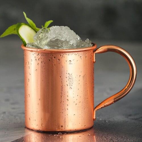 410ml Moscow Mule Copper Mugs Handle Metal Milk Beer Coffee Cocktail Cup For Restaurant Bar Home Party Cold Drink Drinkware