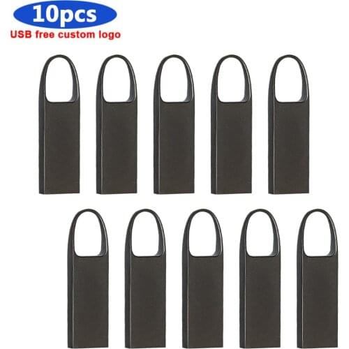 10pcs/lot metal pen drive 64GB USB Flash Drive 4GB 8GB 16GB 32GB memory stick flash card u disk 128gb pen drive custom logo