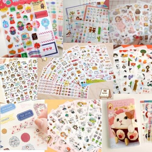 Cute stationery 6sheets/1set kawaii Deco Cat Girl scrapbooking planner stickers/sticky notes/filofax/papeleria/office supplies