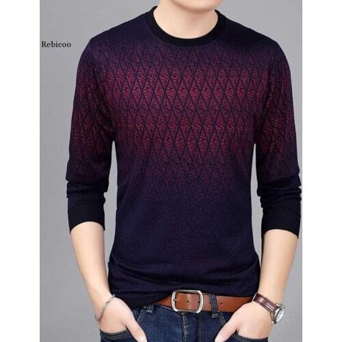 New Hot Casual Social Argyle Pullover Men Sweater Shirt Jersey Clothing Pull Sweaters Mens Fashion Male Knitwear