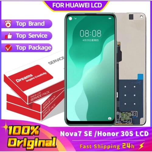 6.5" Original LCD For HUAWEI Honor 30S LCD Display Screen With Frame For HUAWEI Nova 7SE Display CDY-AN00 CDY-AN90 Replacement