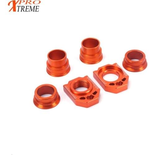 Motorcycle CNC Front Rear Wheel Hub Spacers And Chain Adjuster Axle Block For KTM SX SX-F XC-F 125 150 200 250 300 350 400 450