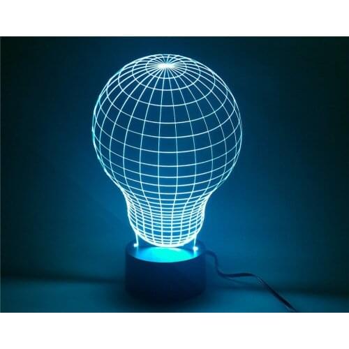 YJM-2811 Amazing Table Lamp Bulb 3D Night Lights with dimmable 7 Color