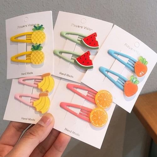Summer Fruit Watermelon Snap Hair Clip Orange Pineapple Hairpins Carrot Banana Hair Pins Hair Accessories for Girls