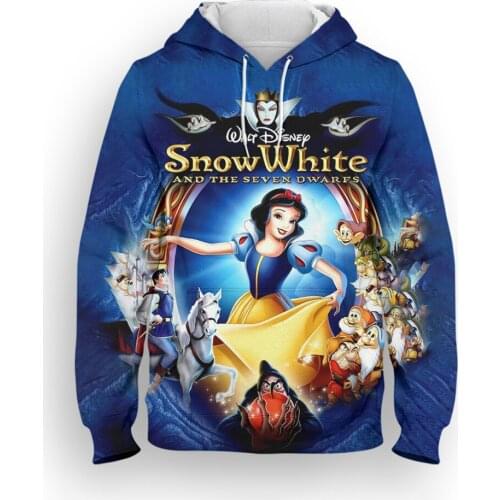Snow White And The Seven Dwarfs Womens Sweatshirt Streetwear Cartoon Anime Mens Hoodies 3D Print Spring Children Tracksuit
