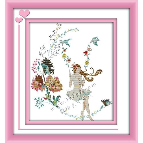 The Woman In The World - Swing Chinese Cross Stitch Kits Ecological Cotton Stamped Printed 11CT DIY Wedding Decoration For Home