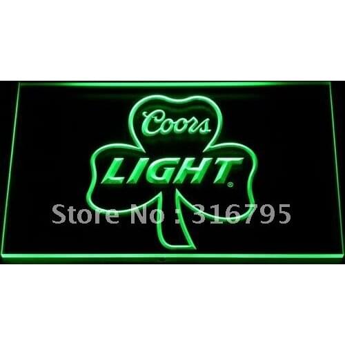 019 Coors Light Shamrock Beer Bar Pub LED Neon Light Signs with On/Off Switch 20+ Colors 5 Sizes to choose
