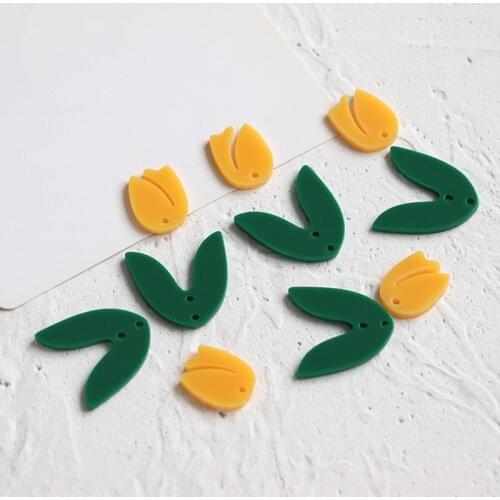 10 PCS Fashion Acrylic Flowers Connectors Charms For Necklace Earring Accessories For Jewelry Making