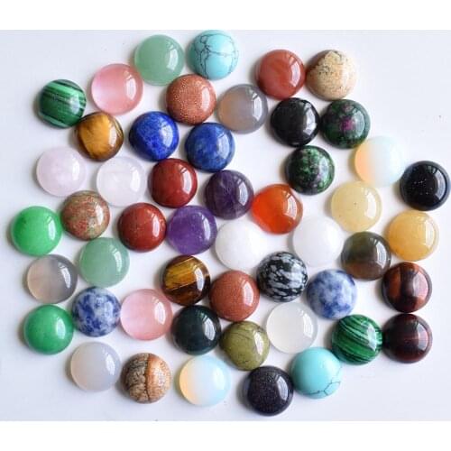 2020 fashion good quality mixed round CAB CABOCHON natural stone beads for jewelry Accessories 12mm wholesale 50pcs/lot free
