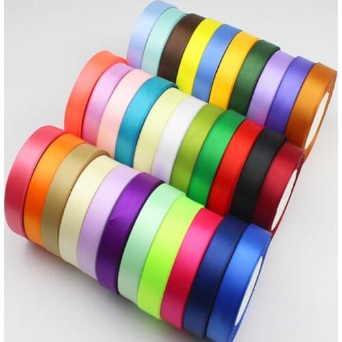 25Yards 15mm Single Face Satin Ribbon for Needlework DIY Hair Bows Home Textile Apparel Home Sewing Materials DIY Craft Supplies
