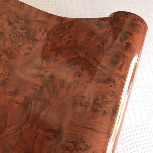 50x500cm Gloss Wood Grain Vinyl Car Wrap Foil Wood Textured Car Sticker Waterproof Adhesive Home Furniture Sticker Wrapping