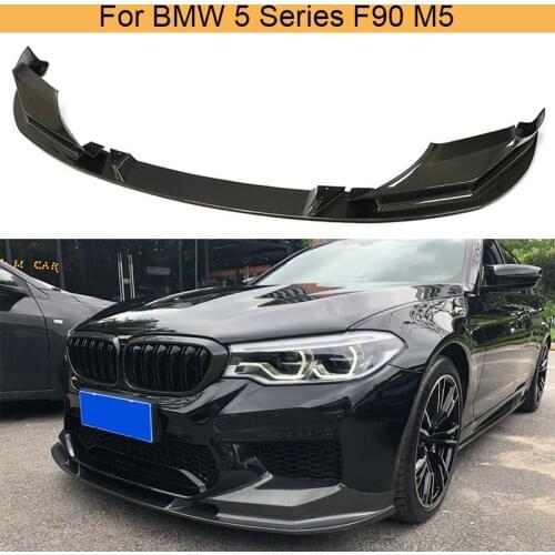 Car Front Bumper Lip Spoiler for BMW 5 Series F90 M5 2018 - 2020 Front Bumper Lip Chin Spoiler Splitters Apron Carbon Fiber