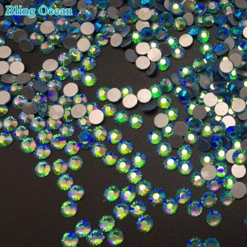 Blingocean normal color AB of Non hotfix rhinestones sparkling flatback strass and beads AB colors