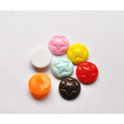 For DIY Phone Decoration 49pcs Mixed Flat Back Resin Cabochon Cute Opaque Star Candy