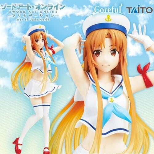 Judai Original Taito Coreful Figure Anime Sword Art Online Yuuki Asuna Marine Look SAO PVC Action Figure Model Doll Toys