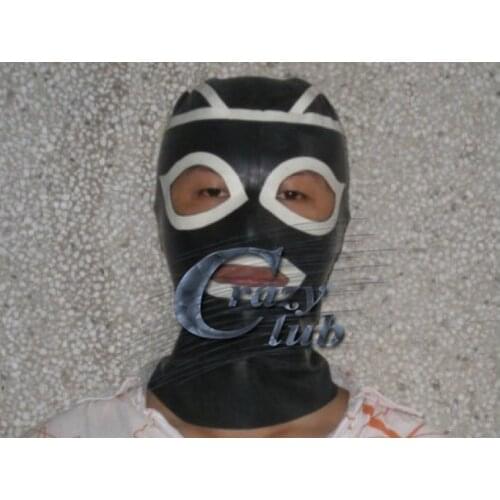 Crazy club_Hot Sale Sexy Latex Hoods Sex Mask Customized Hood Mask Fetish Latex collar Zentai Mask Free Shipping Fast Delivery
