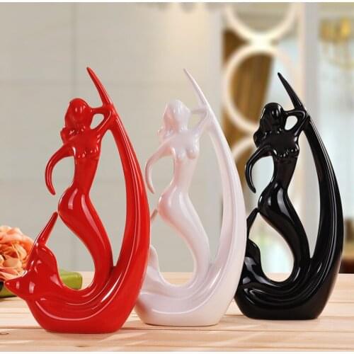 New jingdezhen ceramic mermaid Figurines & Miniatures home decor crafts accessories fairy craft flatback cabochon wedding gift