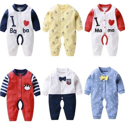 Baby Autumn Rompers Newborn Long Sleeve Jumpsuit Baby Boys Girls Climbing Clothes Toddler Pajamas Bottoming Kids Wear