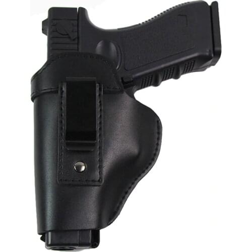 Leather Gun Holster for Glock 17 18 19 22 26 Beretta M92 Sig Sauer P226 shadow Airsoft Pistols Concealed Holster Clip
