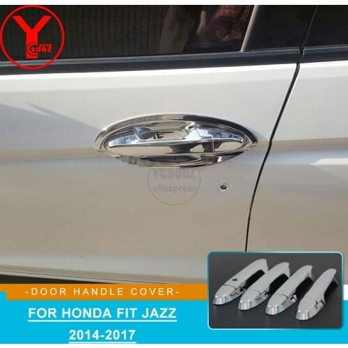 ABS door handle cover For honda fit 2014 2015 2016 2017 accessories chrome Exterior Door Handles For honda fit jazz 2015 YCSUNZ