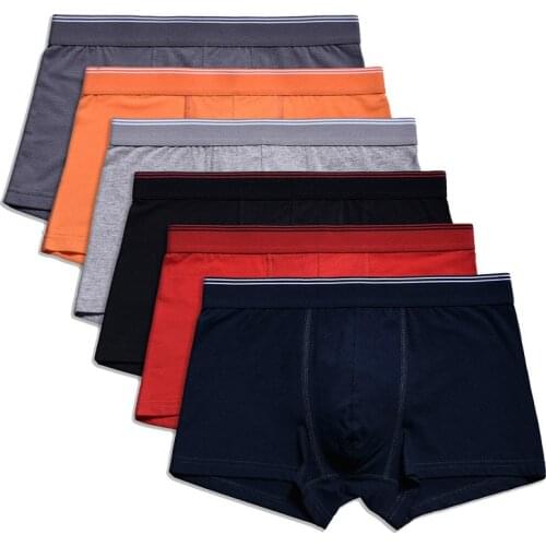2020 Fashion Mens Underwear Sexy Boxers Cotton Soft Male Underpants Comfortable Solid Panties shorts Men Breathable Boxer Homme