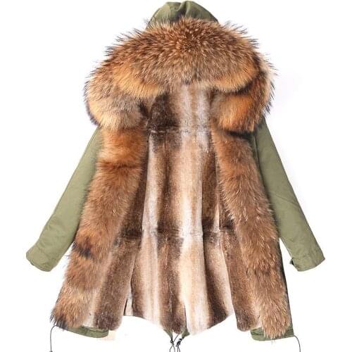 Waterproof Parka Winter Jacket Fashion Men Real Fur Coat Liner Streetwear 2020 Natural Raccoon Fur Collar Hood Real Rabbit Fur