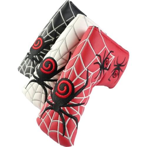 NRC Golf Putter Head Covers for Blade 1Pcs Red White Black Head Cover Spider Embroidery