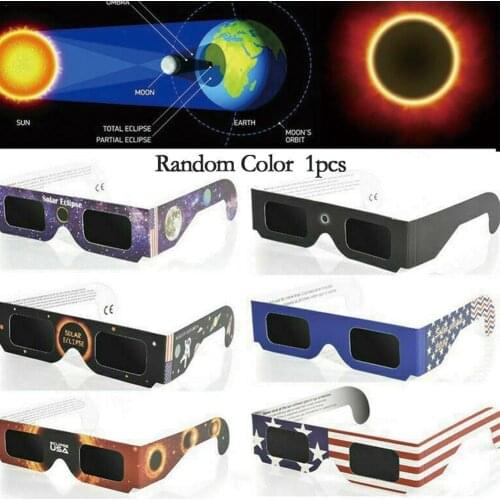 1pcs Paper Solar Eclipse Glasses Random Color Total Observation Solar Glasses Solar Outdoor Eclipse Anti-uv Eclipse Glasses J9C9
