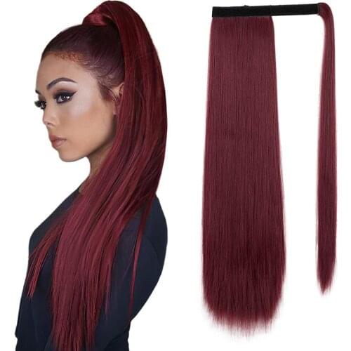 Fake Hairpiece Ponytail Hair Extensions Natural Synthetic Overhead Tail with Clips in Ponytails for Women 2021