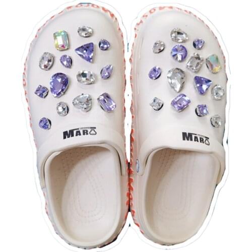 28pcs Hole Shoe Charms Crystal Charms Shoe Buckle Crystal Diamond Jewelry Gemstone For Croc jibz Like Shoes Accessories Ornament