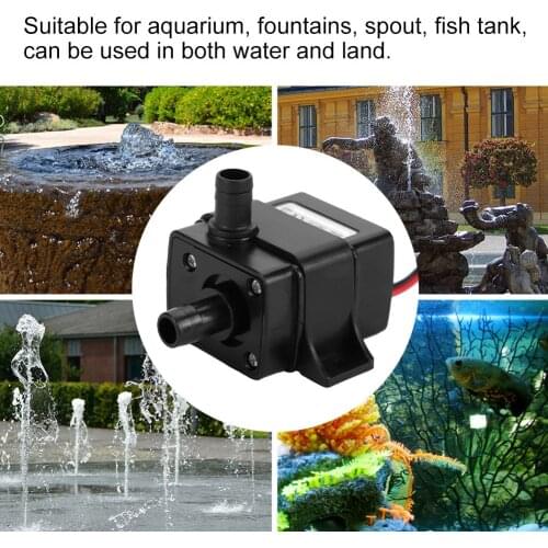 12V DC Water Submersible Pump Ultra-Quiet Rate Waterproof Brushless Motor Submersible Water Pump for Garden Aquarium