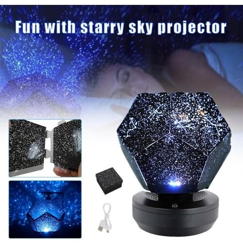 Stars Home Planetarium Star Projector USB Rechargeable LED Night Light Projector Single Color SCVD889