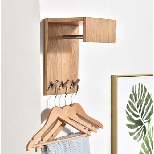 Simple household wall hanger solid wood bedroom coat rack wall hanging creative living room hook corner coat rack WF530419