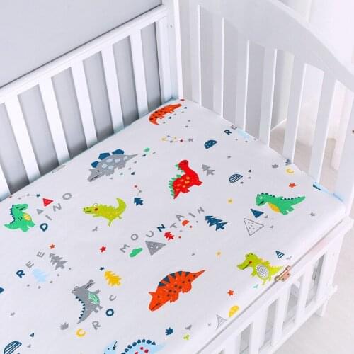 Baby Crib Fitted Sheet 100% Cotton Soft Bed Mattress Cover Protector Cartoon Newborn Bedding for Cot
