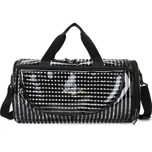 2020 Summer New PVC travel bag Transparent Beach Bag large For traveling Dry Wet Separated Swimming Travel bags Casual big bag