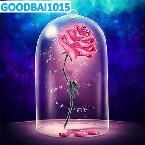 Rose In A Bottle DIY Home Decoration 5D Diamond Painting Cross Stitch Kits Diamond Mosaic Embroidery Full Drill Art