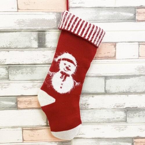 Christmas Stockings Large Knitted Stockings with Classic Santa Claus Reindeer Snowflakes Xmas Character for Home Décor