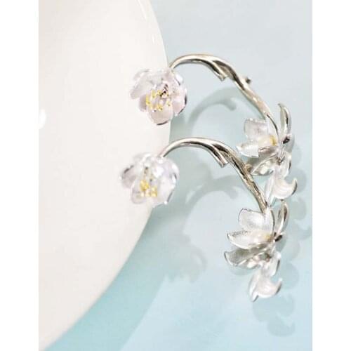 MeibaPJ Real S925 Sterling Silver Court Retro Minority Atmosphere Fashion Double Flower Earrings Exquisite Gift Jewelry