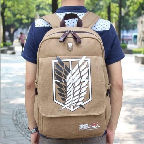 Anime Attack on Titan Schoolbag Book Bag Canvas Backpack Rucksack Cosplay New Shingeki no Kyojin sport fasion bag