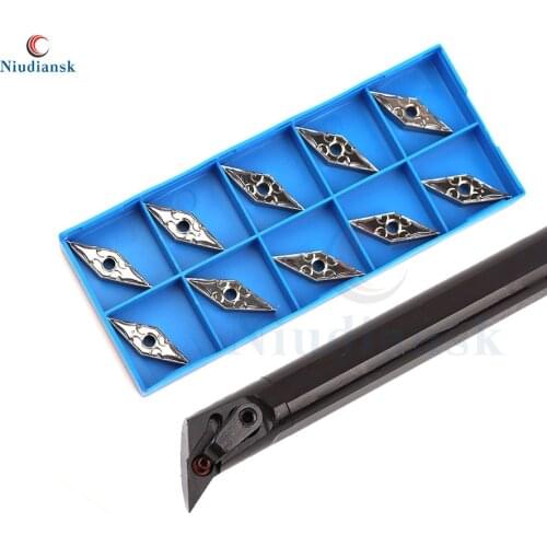 10pcs VNMG1604 Rhombus Carbide Inserts 1pc S20R-MVQNR16 Internal Turning Tool Holder S25S-MVQNR16 CNC Lathe Tool MVQNL Lathe Set