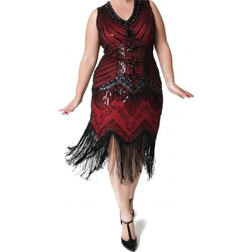 1920s Flapper Dress Great Gatsby Party Evening Sequins Fringed Dresses Gown