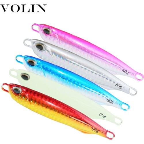 VOLIN New Matel Jigging Spoon 40g 60g Sea Jigging Lead Fish Sea Fishing Lure Artificial Bait Tackle