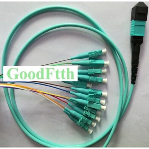 Fiber Patch Cords Female MPO-LC OM3 12Core GoodFtth 1-15m 2pcs/lot