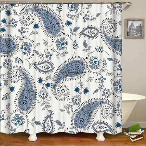 High Quality 3d Printing Cashew flowers Shower Curtains Bathroom Bath Curtain Waterproof Cloth180*200cm Bath Screen With Hooks