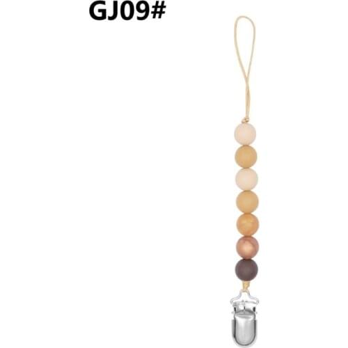 Dummy Clips Baby Boys Girls Pacifier Chain Silicone Teething Relief Toys Beads Soothie Pacifier Holder Clips Baby Shower Gift